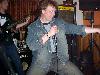 Daz practising his surfing stance